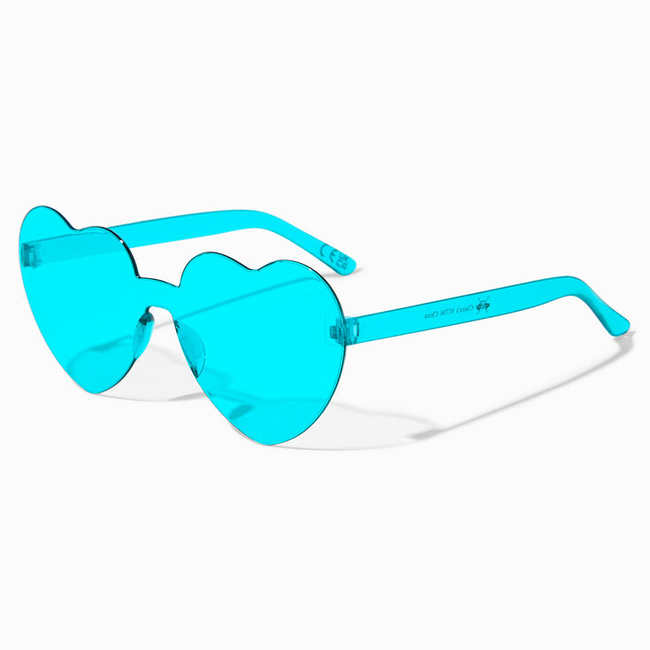 Teal Heart Sunglasses,