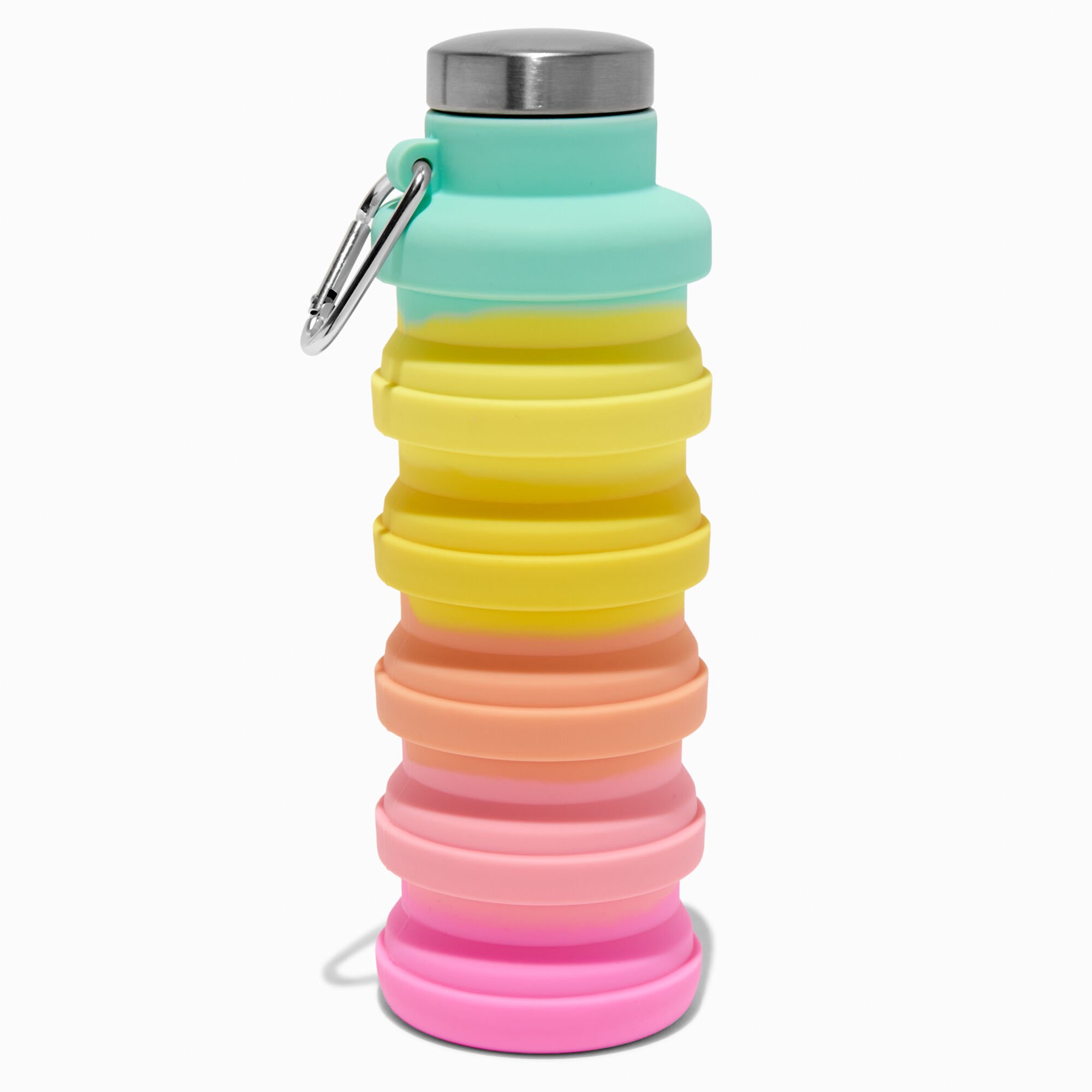 Collapsible Rainbow Ombré Water Bottle,