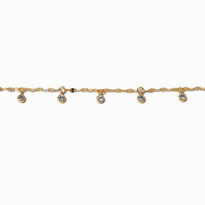 Gold-tone Cubic Zirconia Dainty Confetti Charm Bracelet,