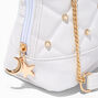 Claire&#39;s Club White Quilted Pearl Crossbody Handbag,