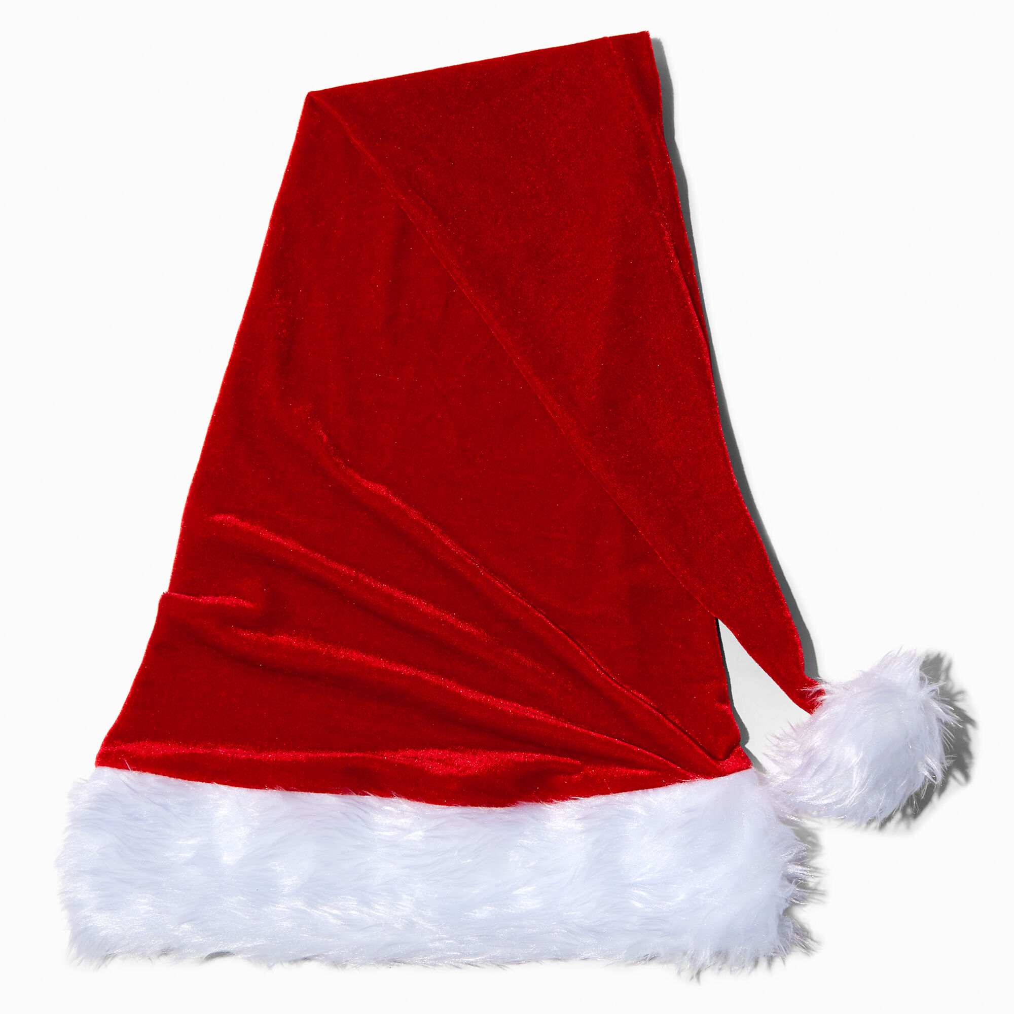 View Claires Velvet Long Santa Hat Red information