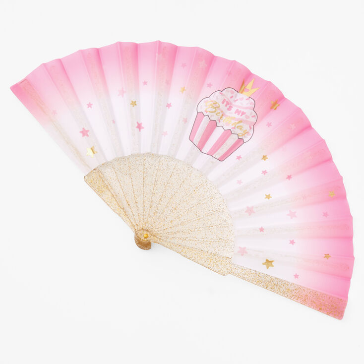Claire&#39;s Club Birthday Princess Fan - Gold,