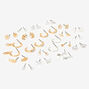 Mixed Metal Crystal Earrings Set - 20 Pack,