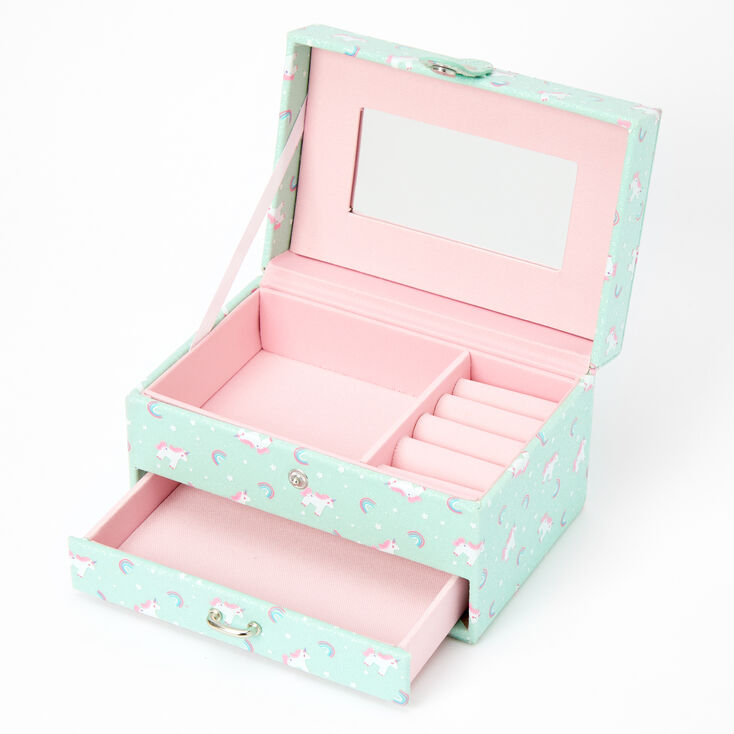 Claire&#39;s Club Rainbows &amp; Unicorns Jewellery Box - Mint,