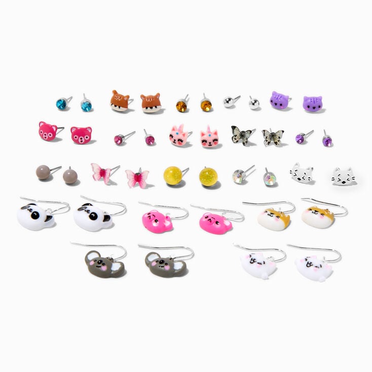 Critters Mixed Stud & Drop Earrings - 20 Pack