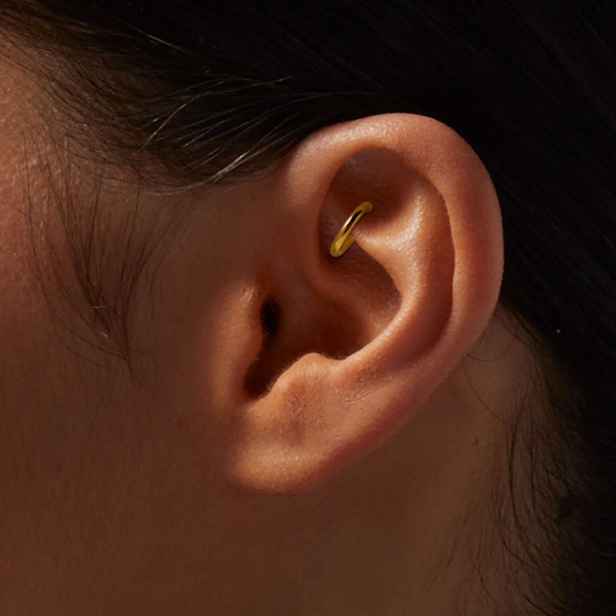 Rook piercing with hoop hotsell