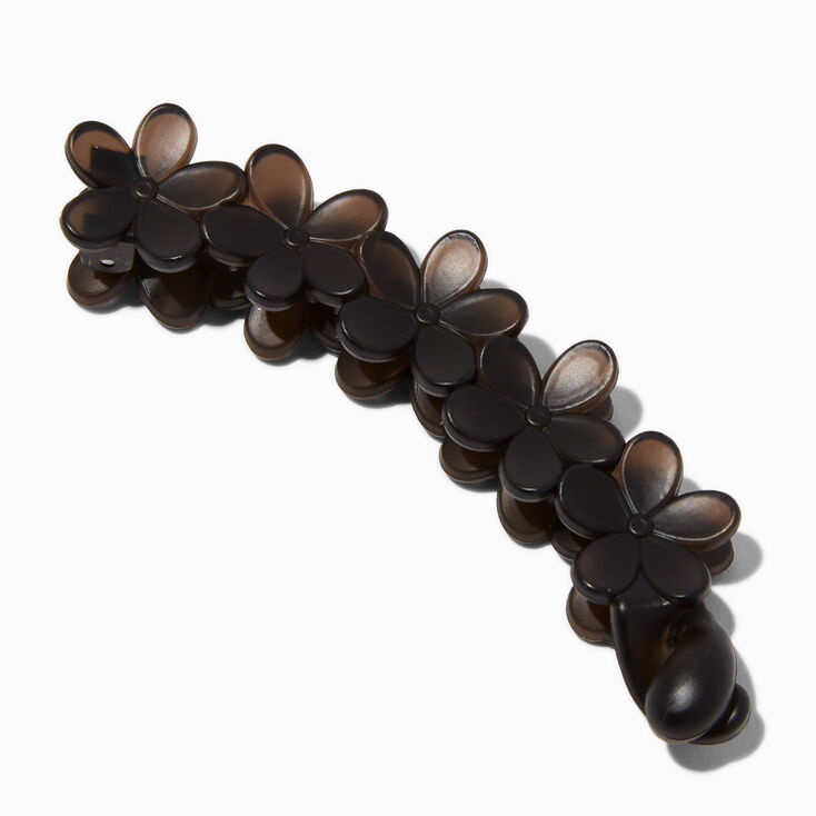 Pince &agrave; cheveux banane fleur noir mat,