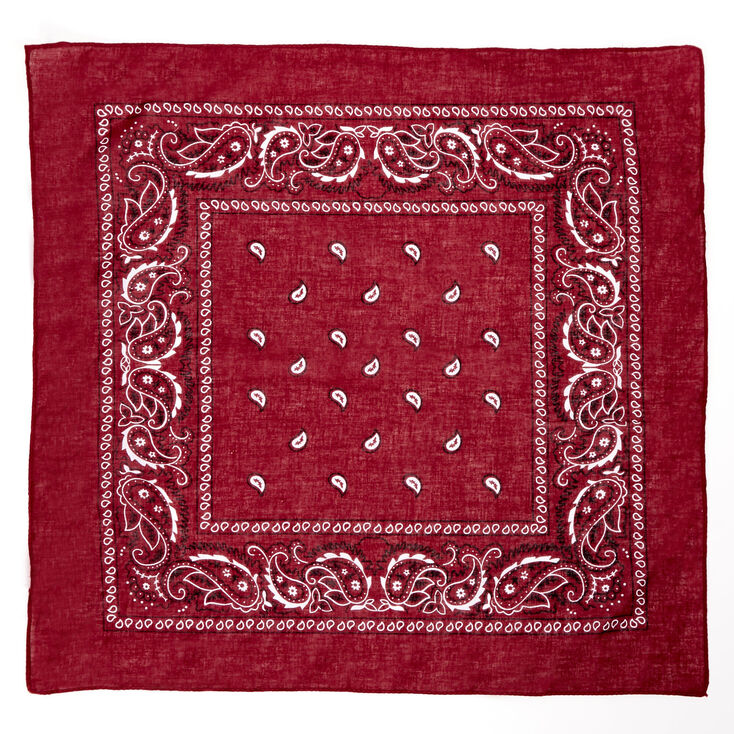 Paisley Bandana Headwrap - Burgundy,