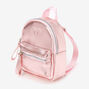 Claire&#39;s Club Metallic Heart Pink Mini Backpack,