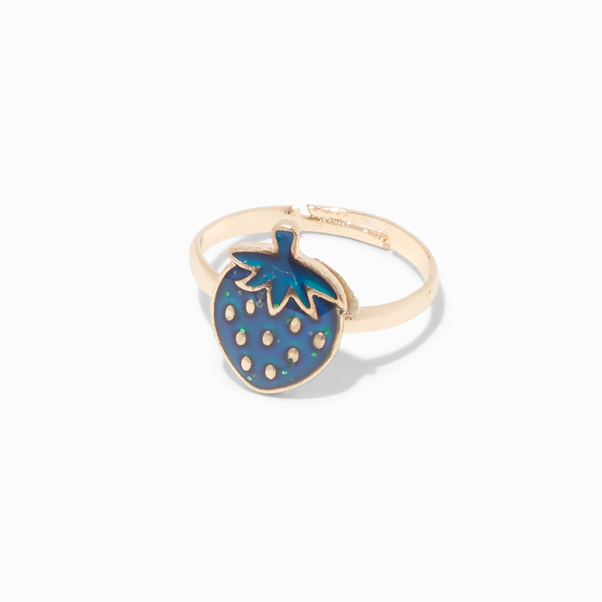 View Claires Tone Strawberry Mood Ring Gold information