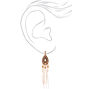 Gold 4&quot; Feather Clip On Drop Earrings,
