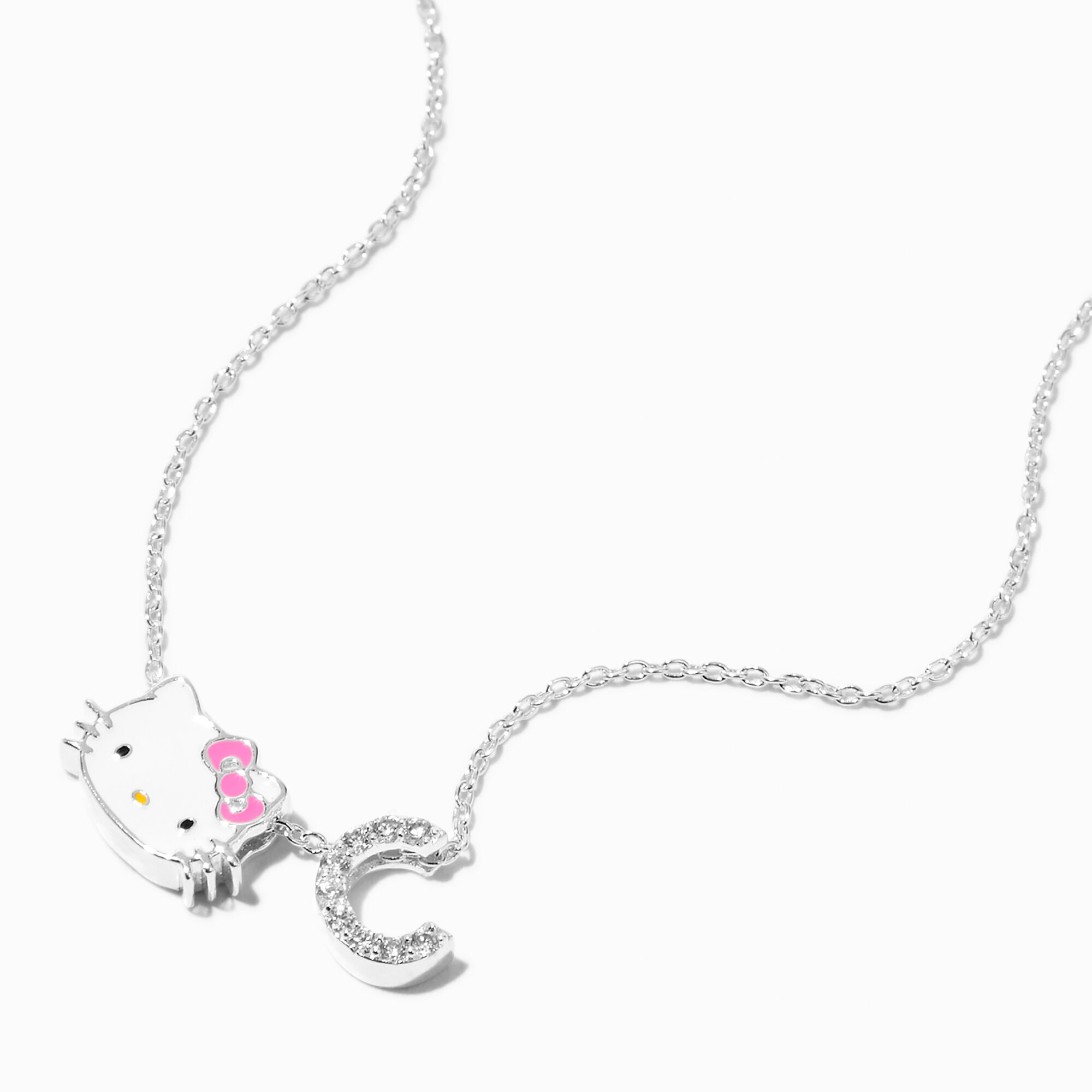 View Claires Hello Kitty Initial Pendant Necklace C Silver information