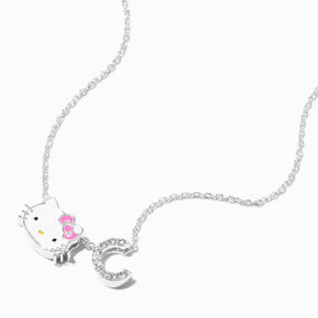 Sterling Silver Hello Kitty&reg; Initial Pendant Necklace - C,