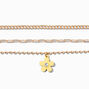 Matte Pastel Flower Gold-tone Bracelet Set - 4 Pack,