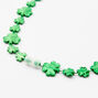 St. Patrick&#39;s Day Green Shamrock Beaded Necklace Set - 6 Pack,