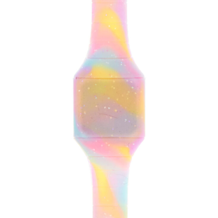 Glitter Pastel Tie Dye Digital Blink Watch,