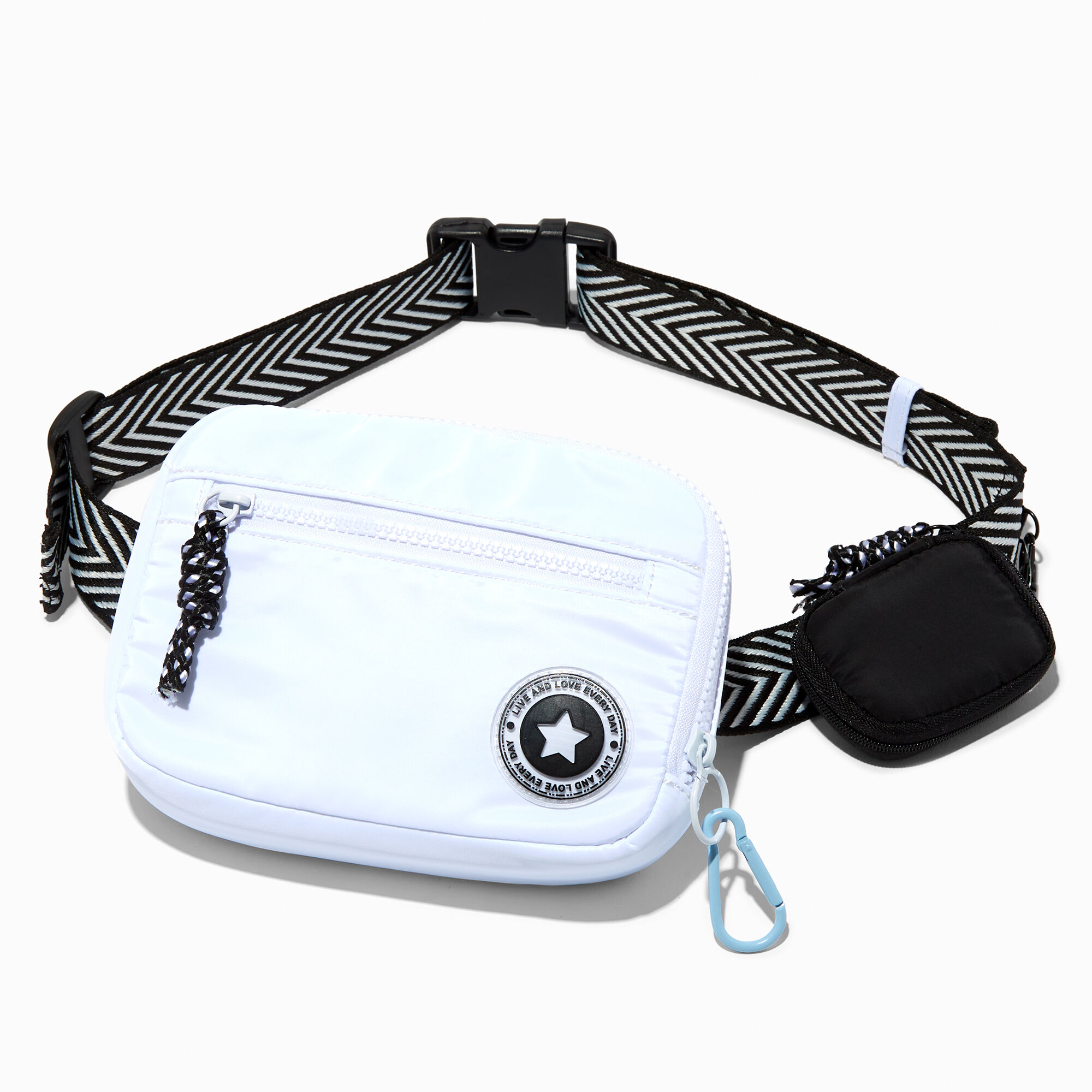 View Claires Sporty Chevron Bum Bag White information