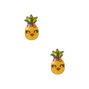 Pineapple Stud Earrings - Yellow,