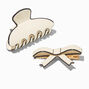 Black &amp; Cream Bow Hair Claws - 2 Pack,