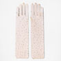 Tan Rhinestone Long Fishnet Gloves,