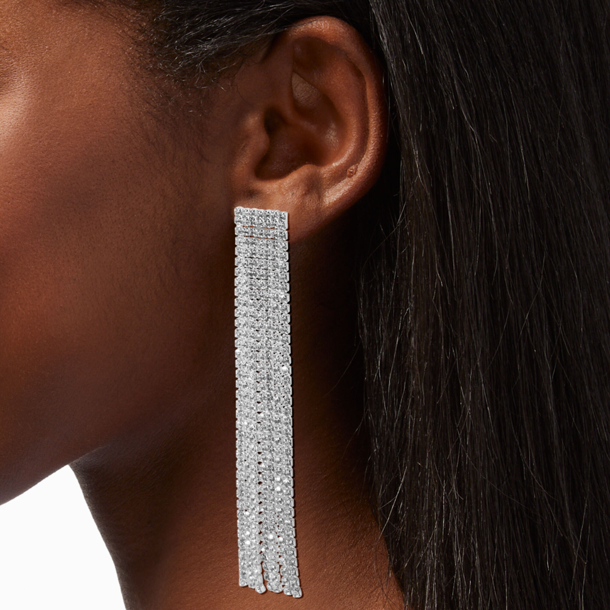 Silver dangle sales earrings for prom