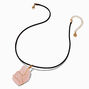 Wire-Wrapped Pink Crystal Pendant Necklace,