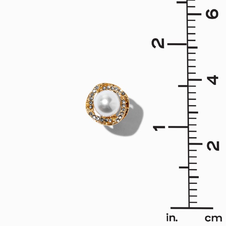 Boucles d&rsquo;oreilles &agrave; clip avec n&oelig;ud perle d&rsquo;imitation couleur dor&eacute;e,