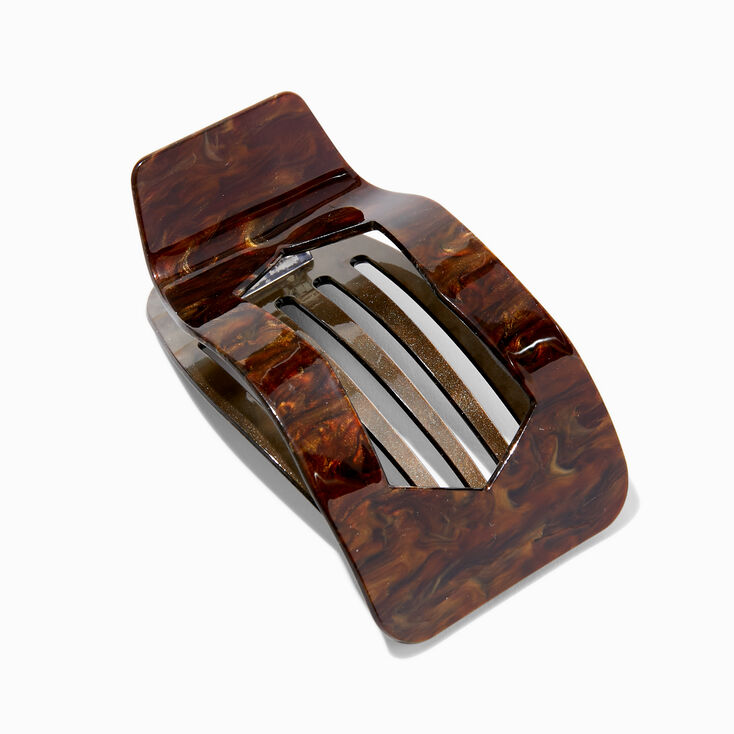Brown Pearlized Marble Yoga Hair Claw,
