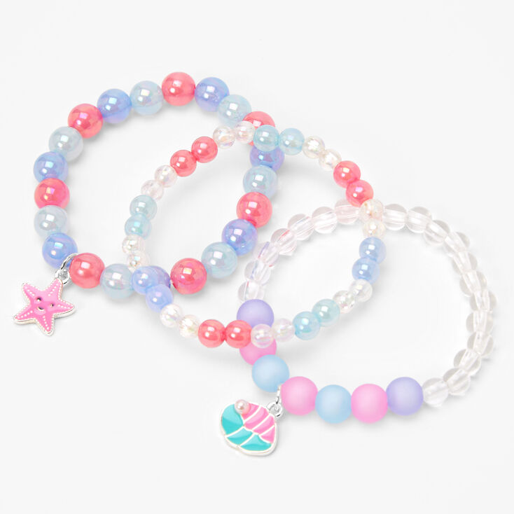 Claire&#39;s Club Mermaid Beaded Stretch Bracelets - 3 Pack,