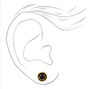 Sterling Silver Black Happy Face Stud Earrings,