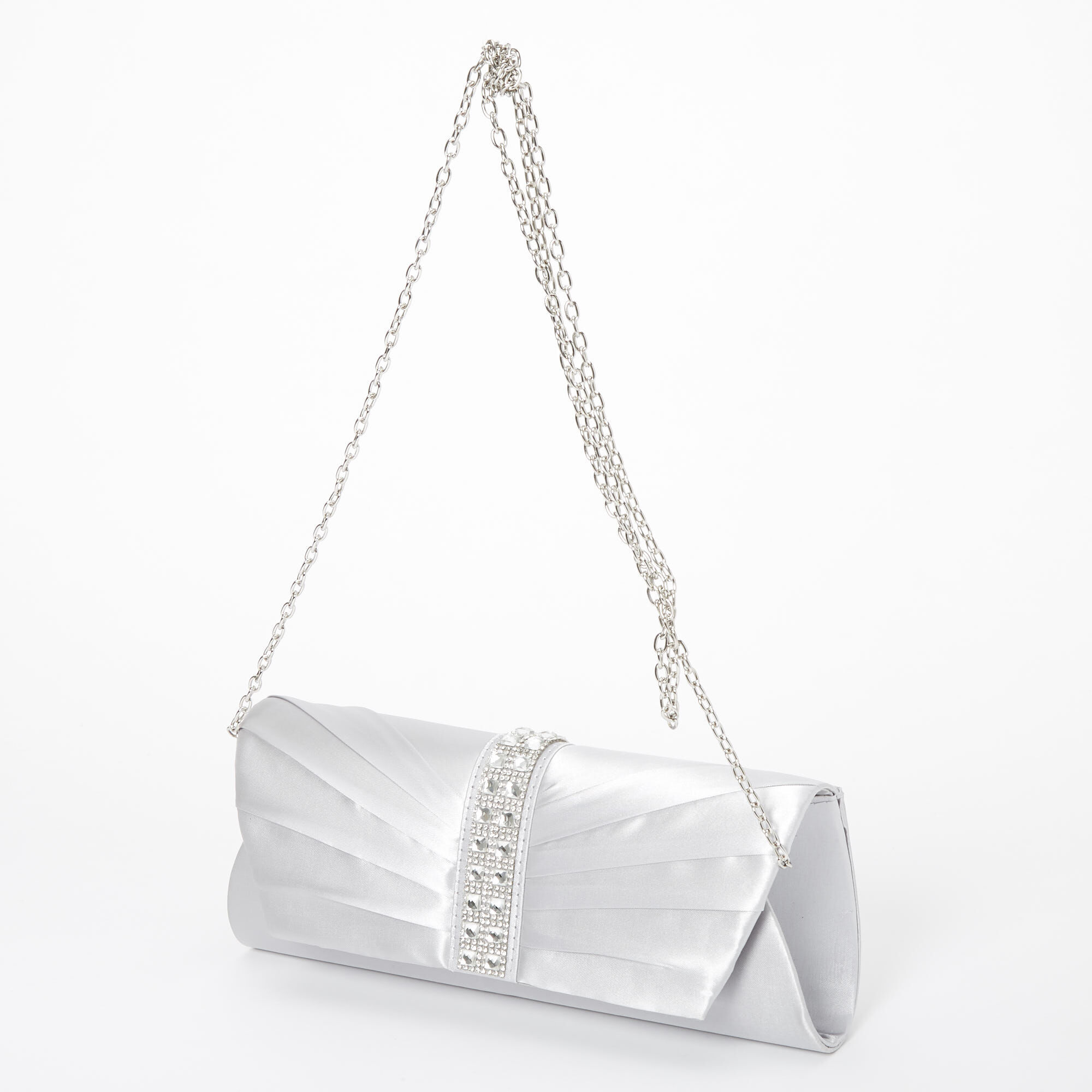silver embellished clutch bag