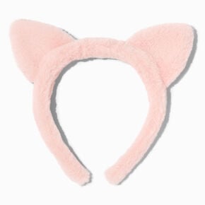 Serre-t&ecirc;te oreilles de chat rose en fausse fourrure,