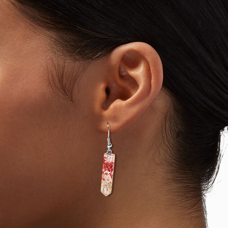 Pressed Flowers Mystical Gem Drop Earrings,