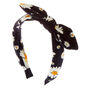 Daisy Knotted Bow Headband - Black,