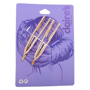 Gold Rhinestone Open Hair Pins - 2 Pack,