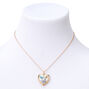 Gold Butterfly Heart Locket Pendant Necklace,