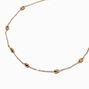 Gold-tone Oval Bead Station Necklace,