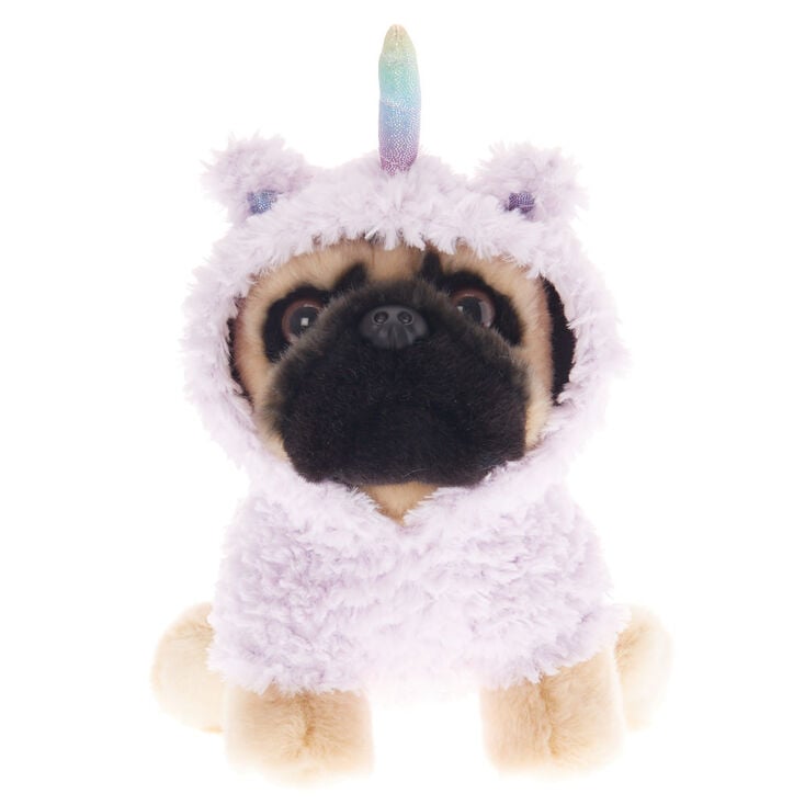 Claire's Petite peluche Doug the Pug™ en Llamacorn couleur crème