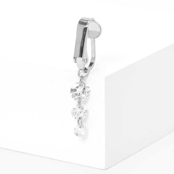 Crystal Trio Clip-On Faux Belly Ring,