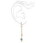 Gold 2.5 Faux Crystal Evil Eye Drop Earrings,