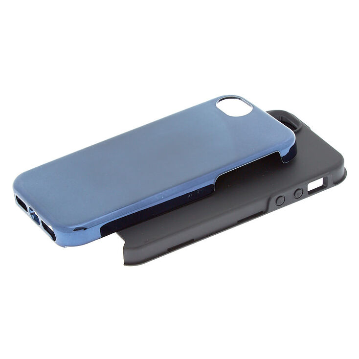 Metallic Navy Protective Phone Case - Fits iPhone 5/5S/SE,