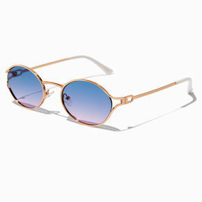 Lunettes de soleil rondes avec d&eacute;grad&eacute; couleur dor&eacute;e,
