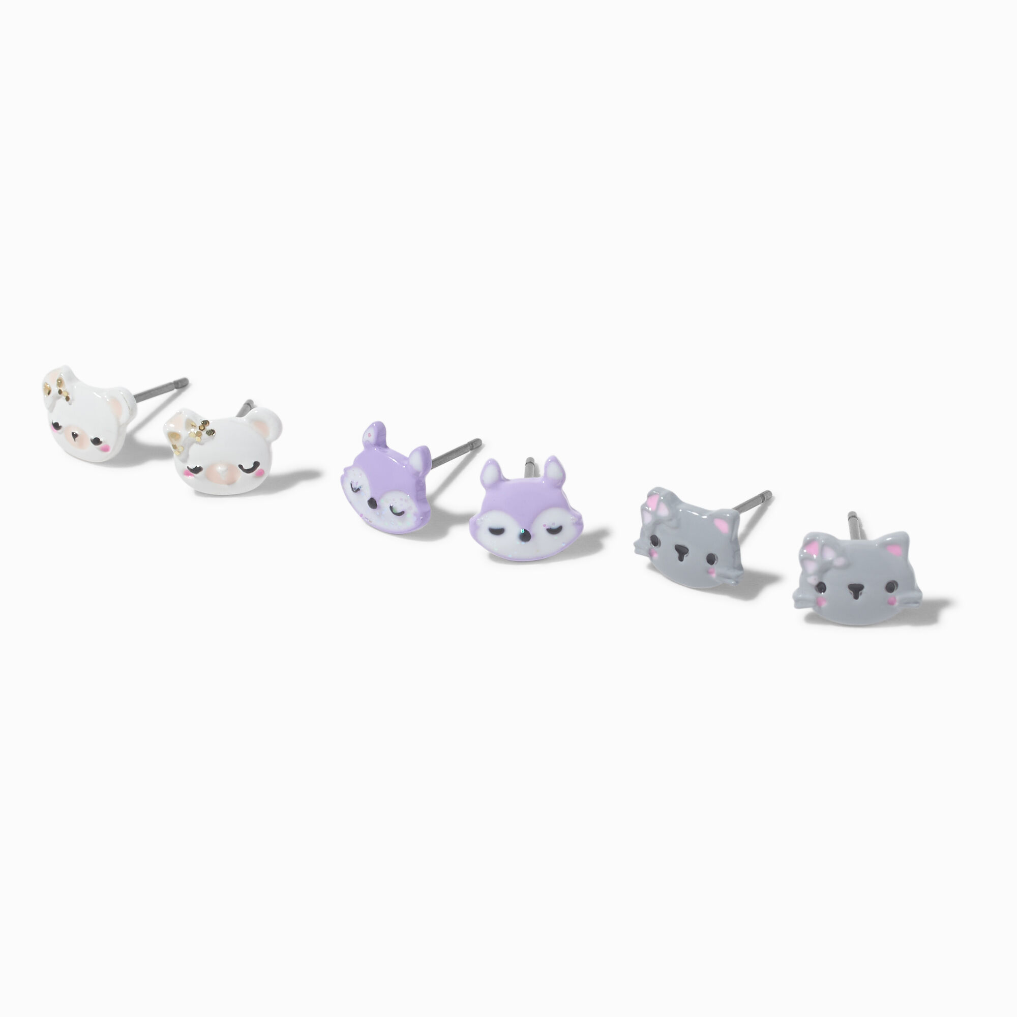 View Claires Pretty Critters Stud Earrings 3 Pack information