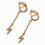 Gold-tone Lightning Linear Clip-On Drop Earrings,