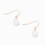 White Pearl 8mm Gold-tone Drop Earrings,