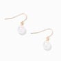 White Pearl 0.5&quot; Gold-tone Drop Earrings,