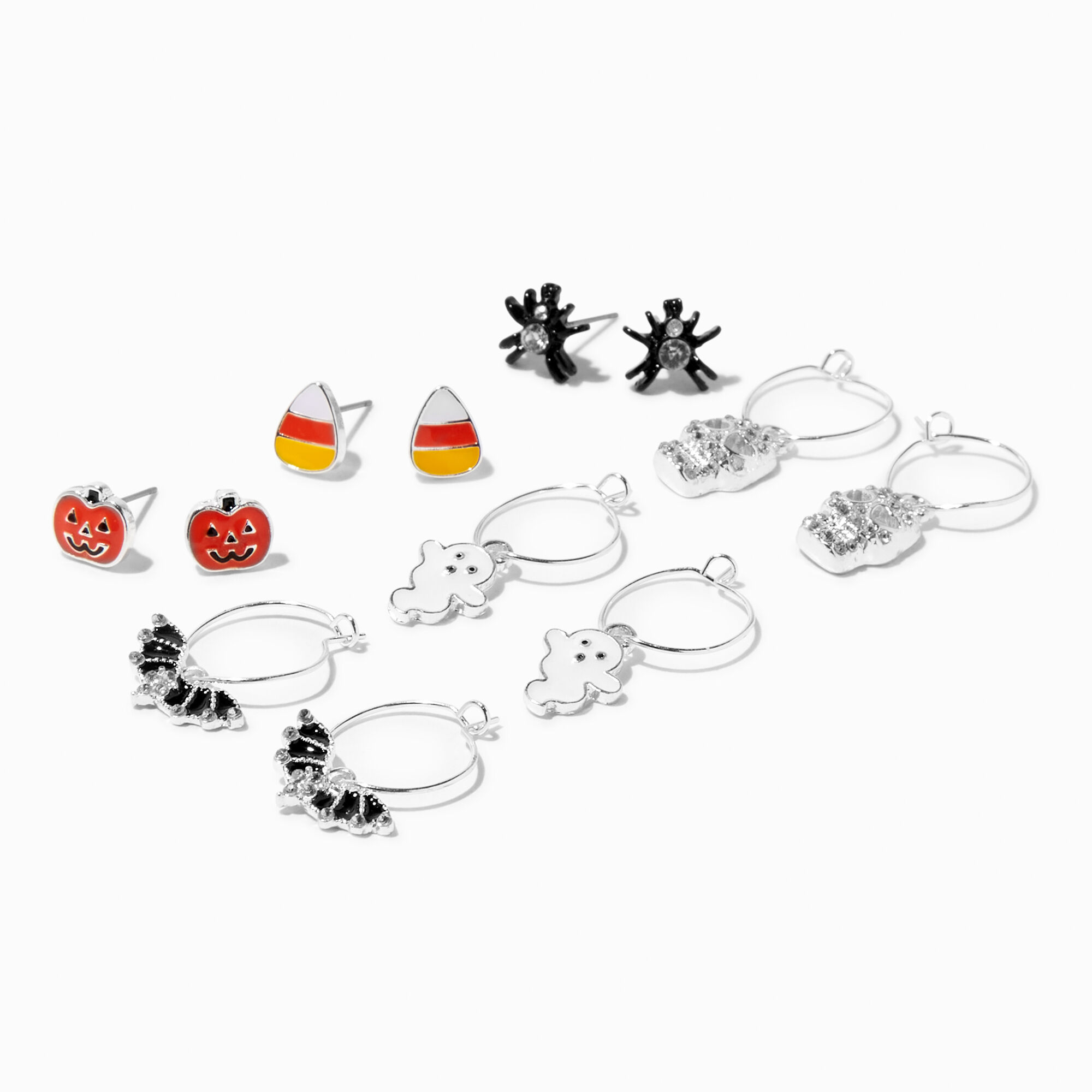 View Claires Halloween Enameled Icons Studs Hoops Earring Set 6 Pack information
