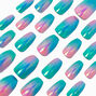 Mermaid Chrome Coffin Vegan Faux Nail Set - 24 Pack,