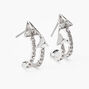 Silver Double Arrow Stud Earrings,