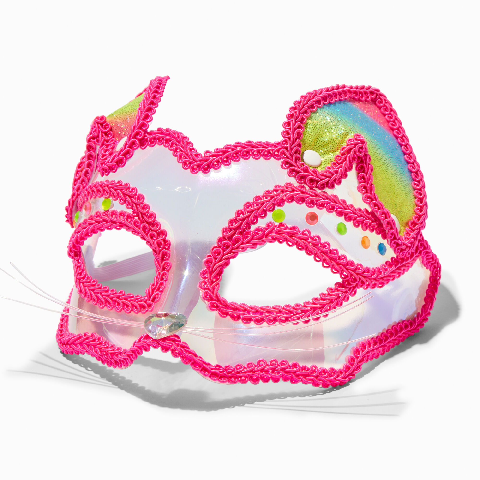 View Claires Rainbow Ears Cat Mask Pink information
